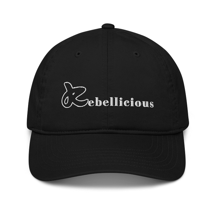 Rebellicious Organic Dad Hat White Text product image (1)