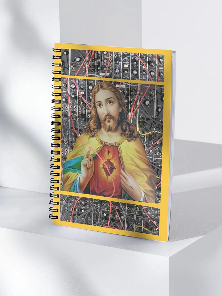 Jesus Christ Sacred Moog by Frank Fonik, EDM Techno Spiral Notebook product image (1)