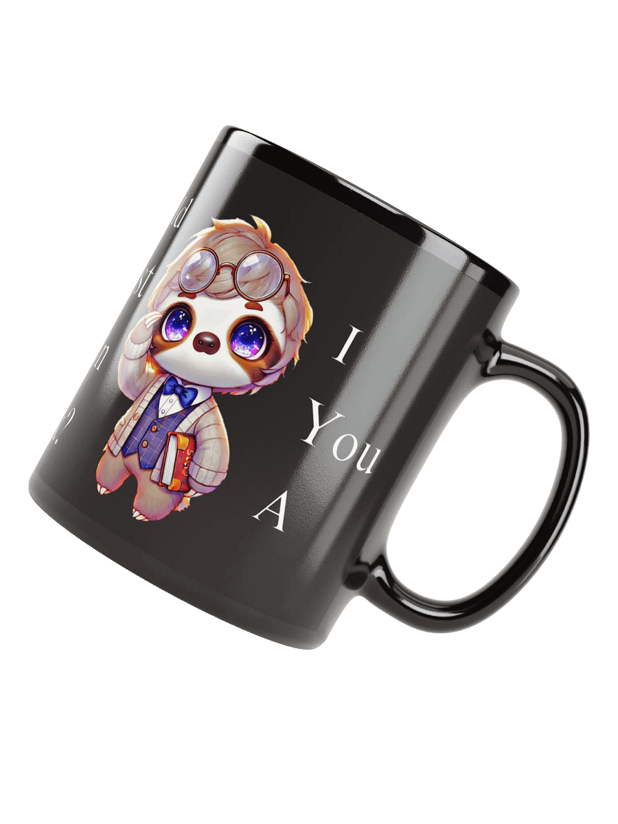 Librarian Sloth Black Glossy Mug product image (8)