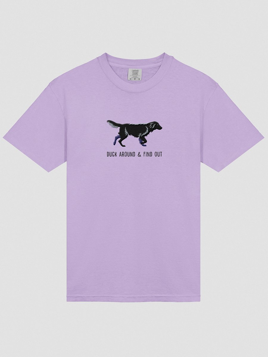 Duck Around and Find Out T-Shirt(Embroidered) of a Flat-Coated Retriever(Black) product image (43)