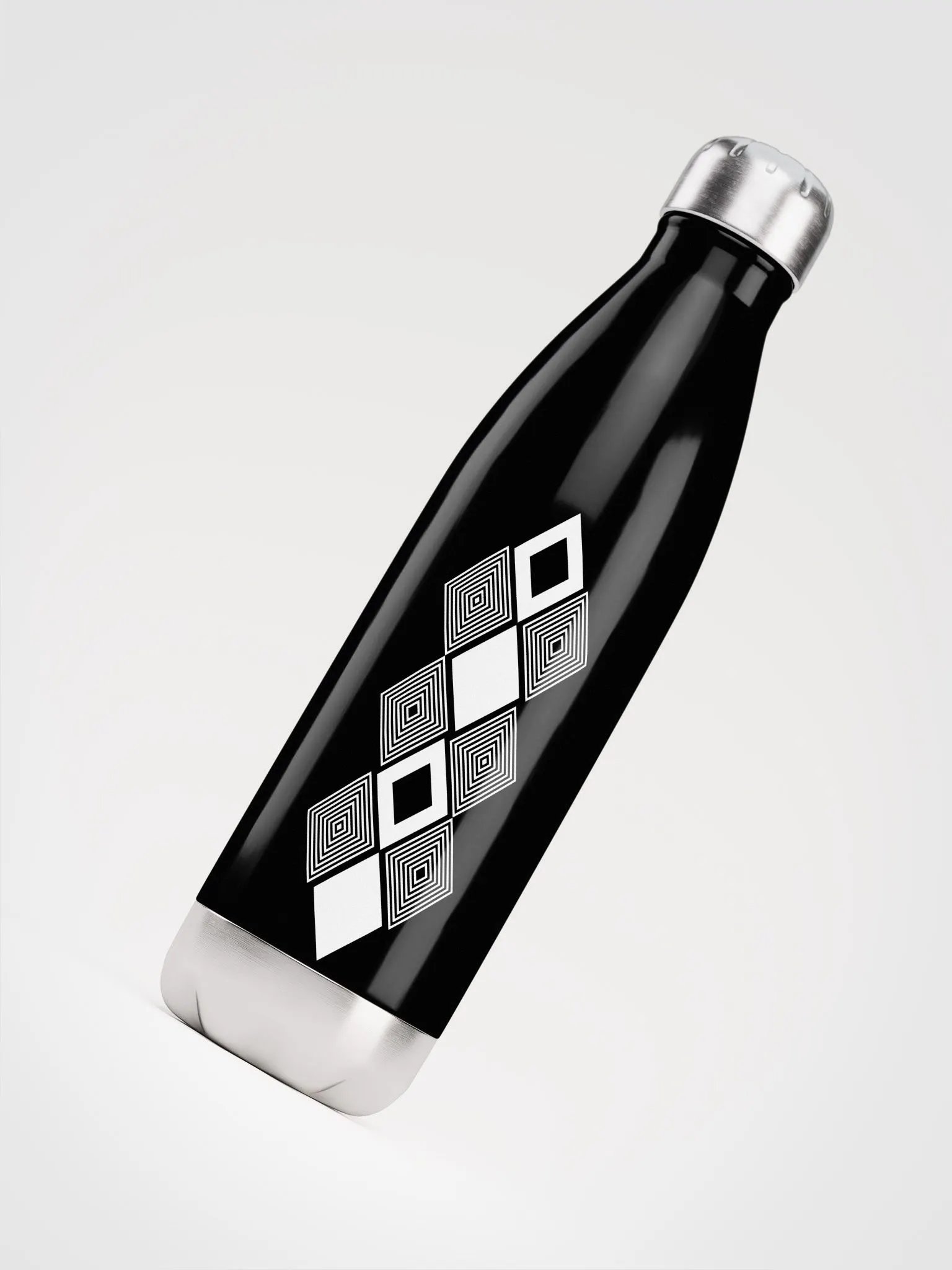Black and white triangle design Flask Water Bottle product image (4)