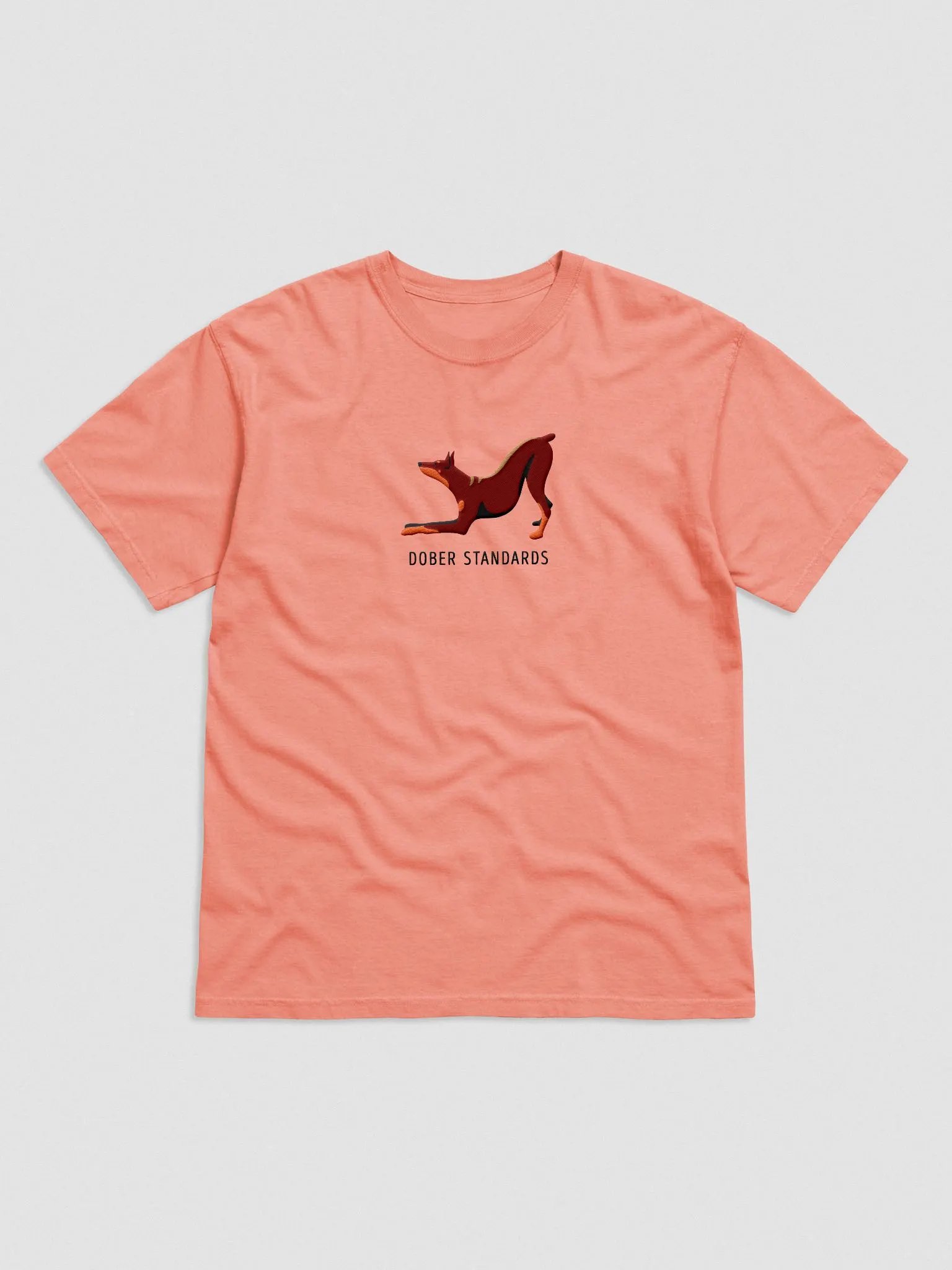 Dober Standards T-Shirt(Embroidered) of a Doberman Pinscher(Red) product image (4)