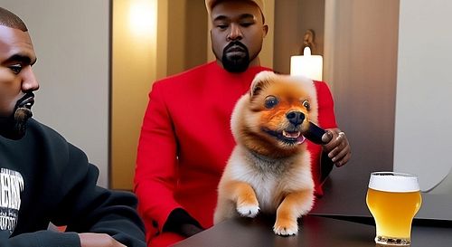 That #kanyewest loves to drink with himself 😆 woof woof! 🐾🐶 #dogsofinstagram #viral #funny #kimkardashian #petedavidson