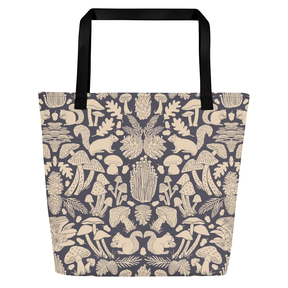 Mushroom Damask Dark Gray Tote product image (2)