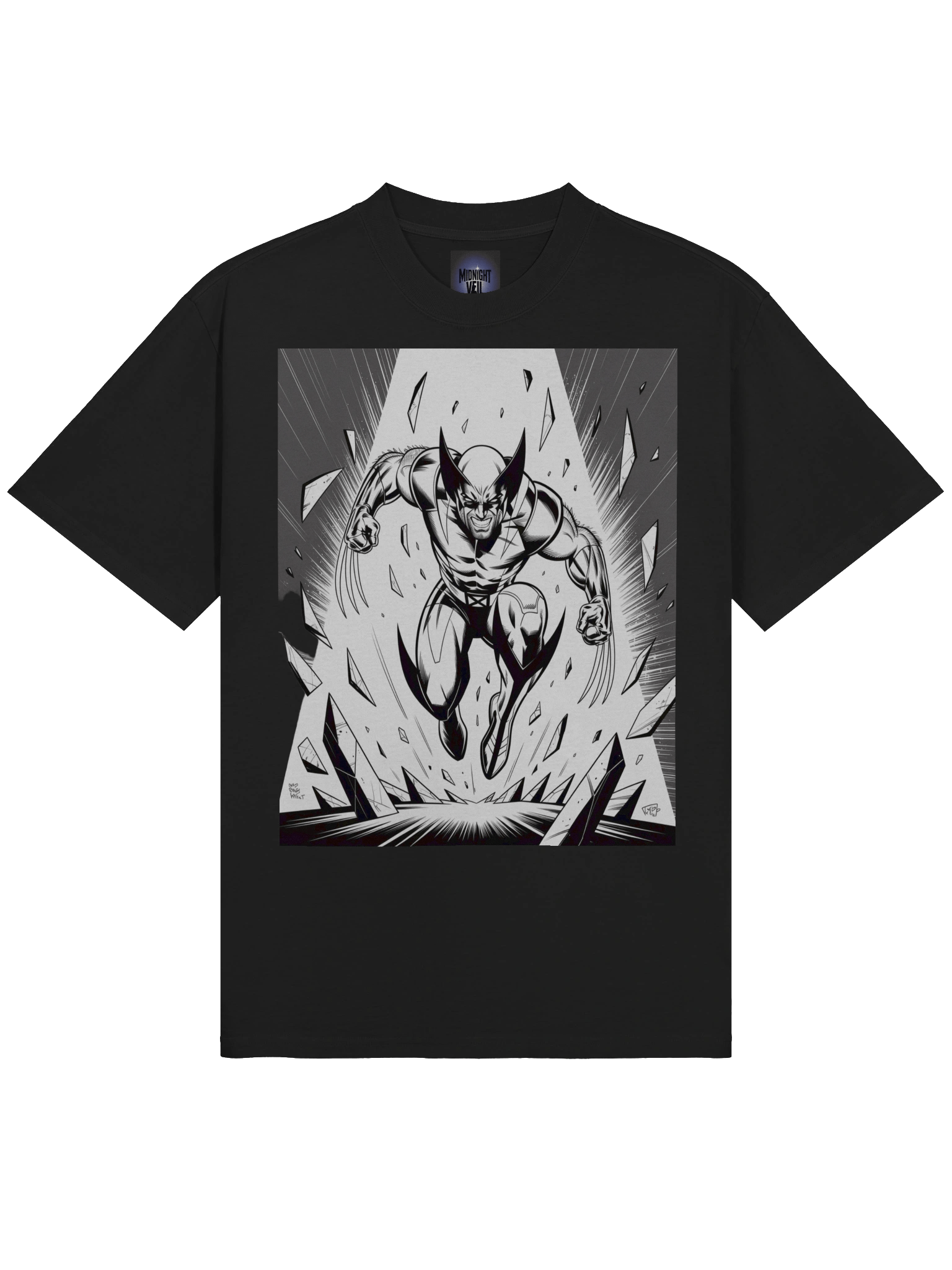 Fractured Fury: Wolverine Shattered Veil Oversized Faded T-Shirt product image (5)