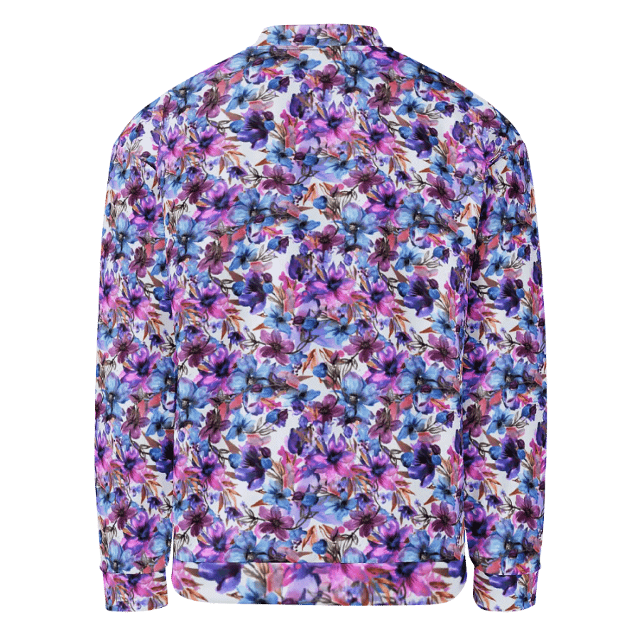 Purple Flowers Bomber Jacket product image (2)