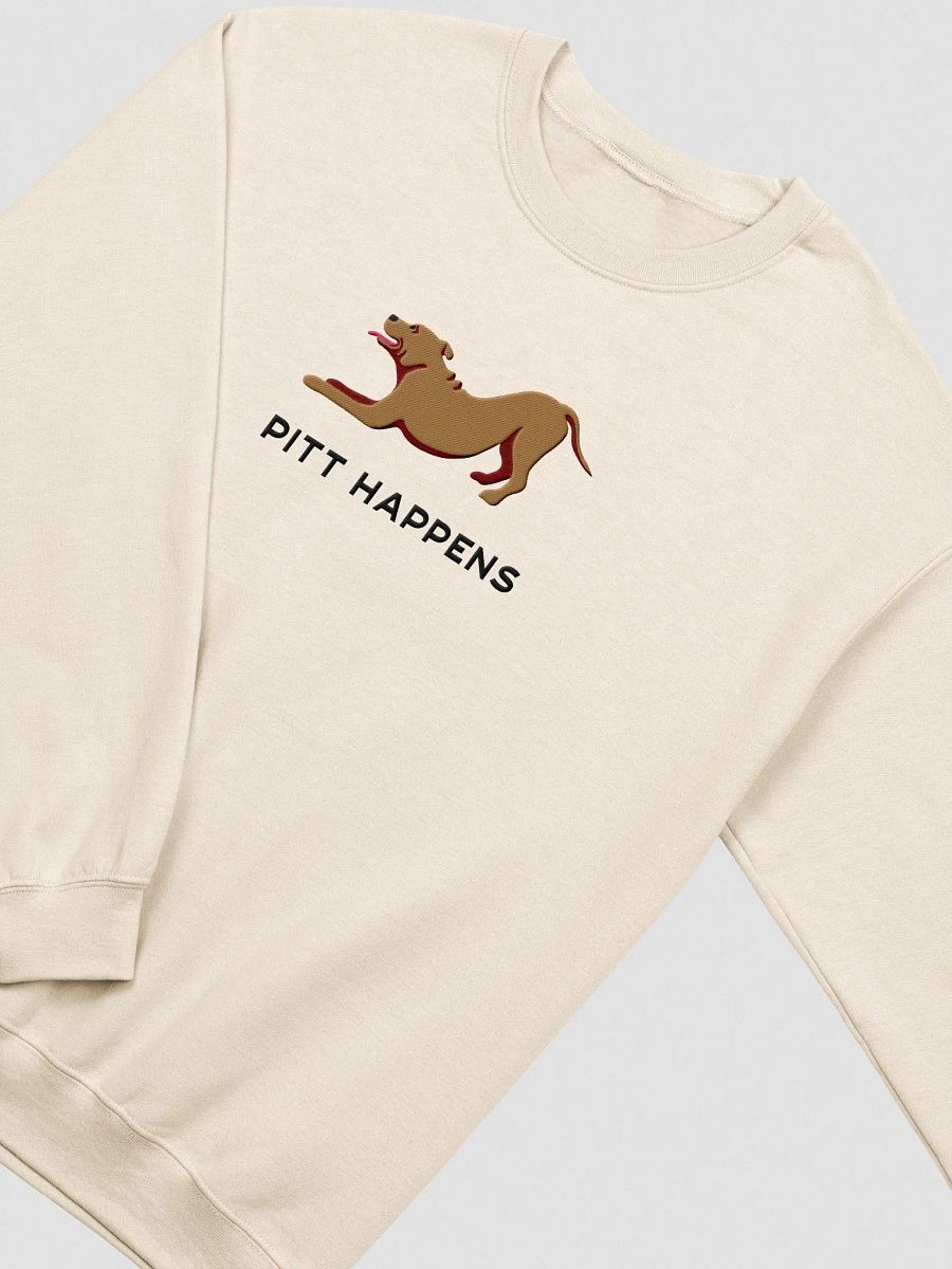 Pitt Happens Sweatshirt (Embroidered) of a Pitbull Terrier(Red) product image (5)
