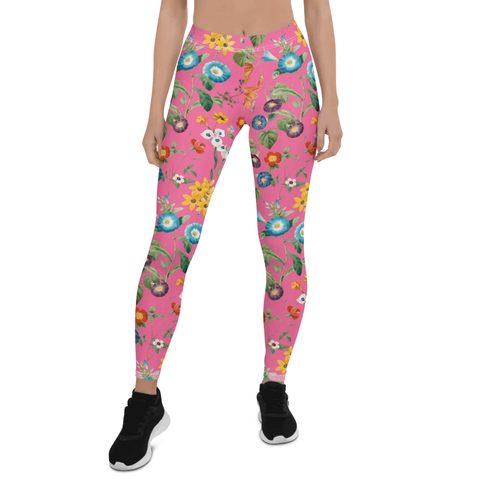 All-Over Pink Floral Printed Leggings product image (1)