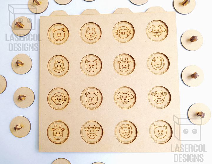 Memory Game (Animals) Version 1 - Laser Cut Files product image (2)