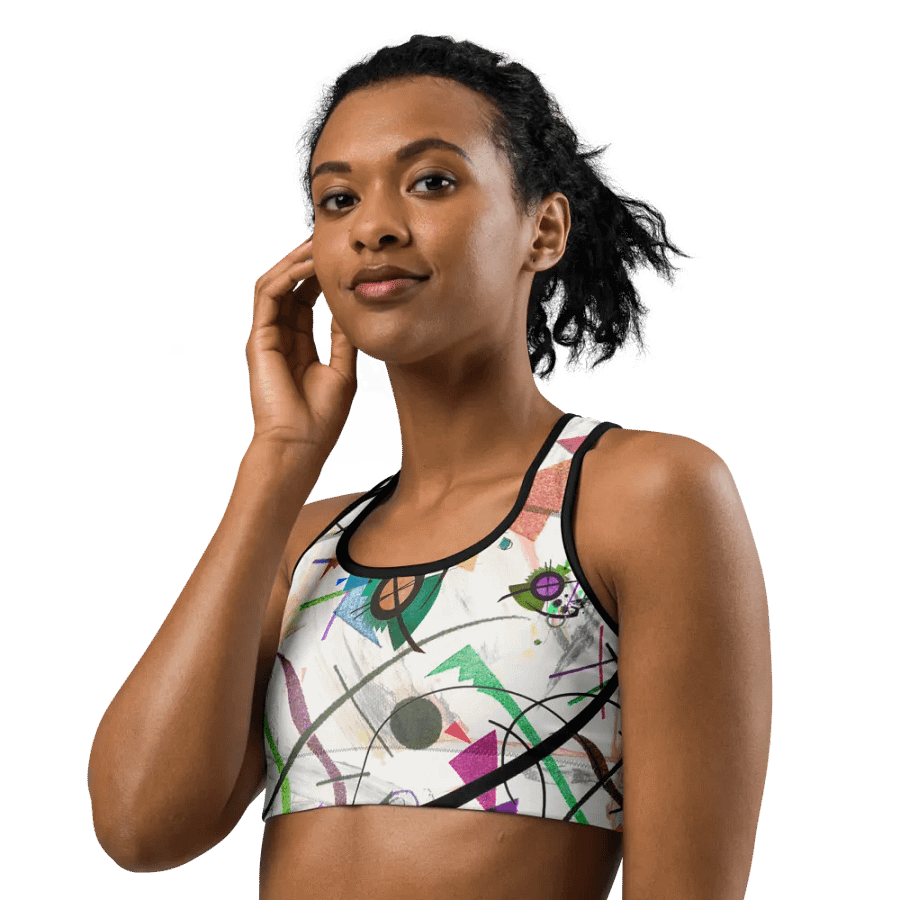 Abstract Lithographic Pattern Design Sports Bra - V2 product image (7)