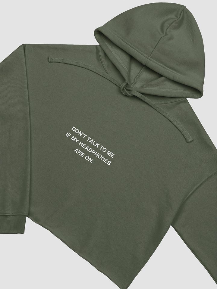 HEADPHONES ON printed cropped hoodie product image (1)
