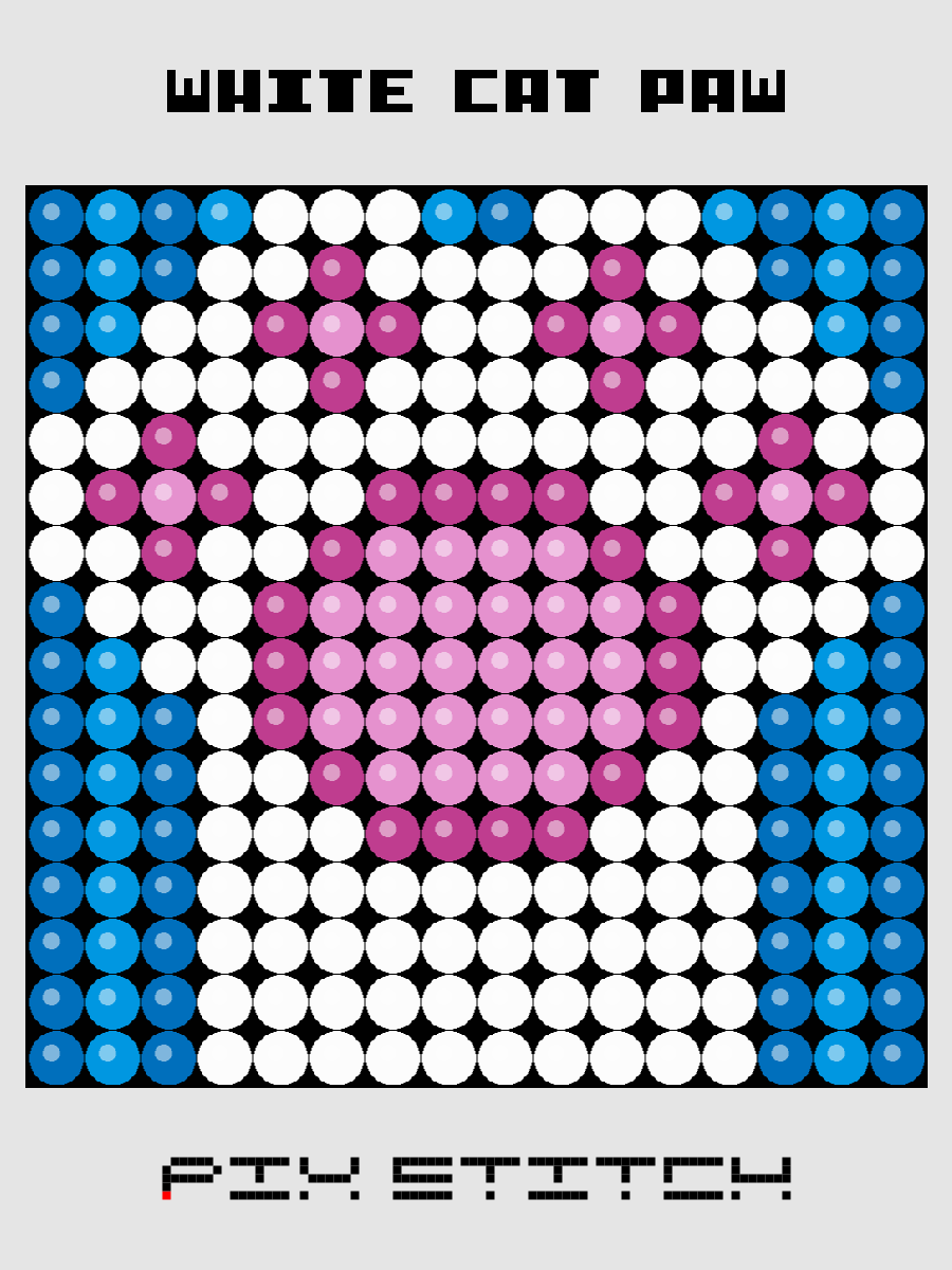 White Cat Paw Pixel Art product image (1)