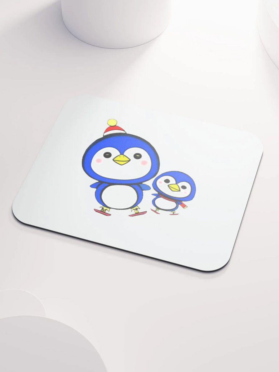 Festive Ice Skating Penguins Mouse Pad product image (3)