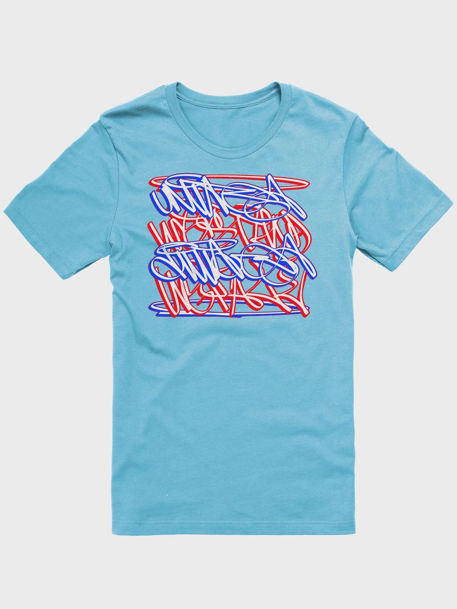 United We Stand, Divided We Fall (red, white, and blue graffiti), T-Shirt 01 product image (1)