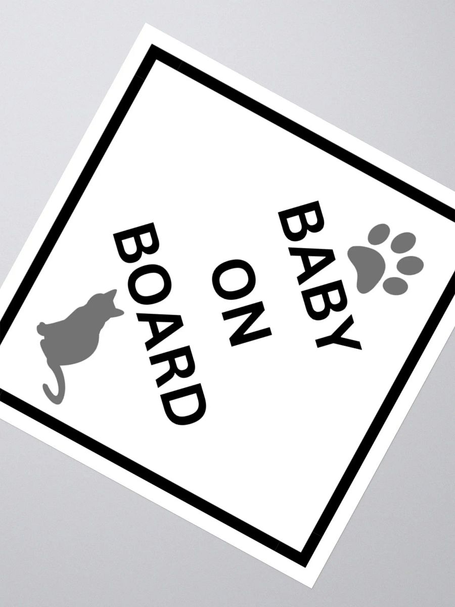 Cat Baby on Board Sticker - Gray on White product image (12)