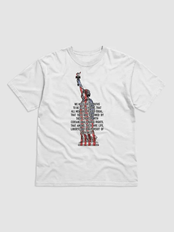 Lady Liberty + Declaration Of Independence - Red + White + Blue - T-Shirt product image (1)