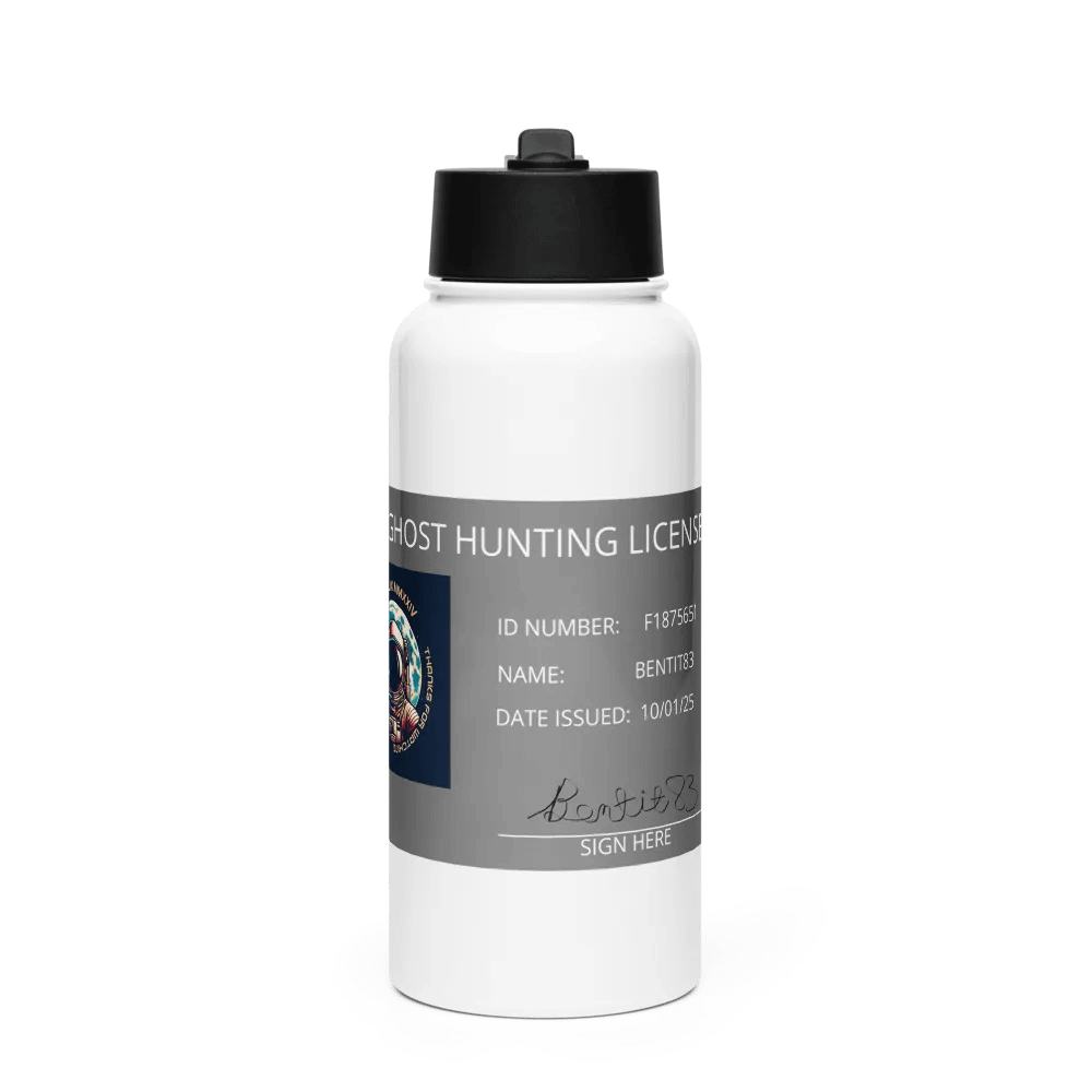 Stainless Steel Ghost Hunter Water Bottle With Straw Lid product image (1)