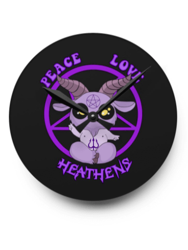 Peace, Love Heathens Wall Clock product image (3)