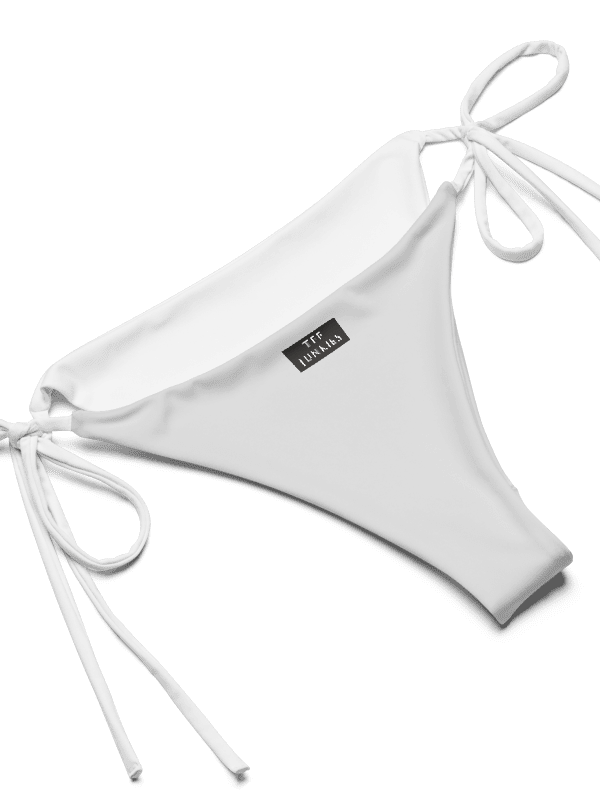 White Low Rise Cheeky String Bikini, Mardi Gras Top product image (11)