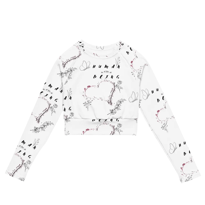 Heartbeat Pixelation Long Sleeve Crop Top, "Human of the Being" product image (1)