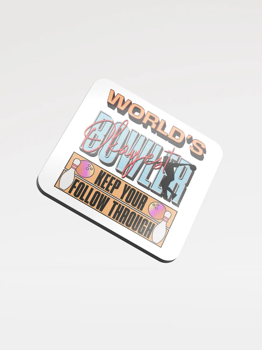 World's Okayest Bowler Cork Coaster product image (1)