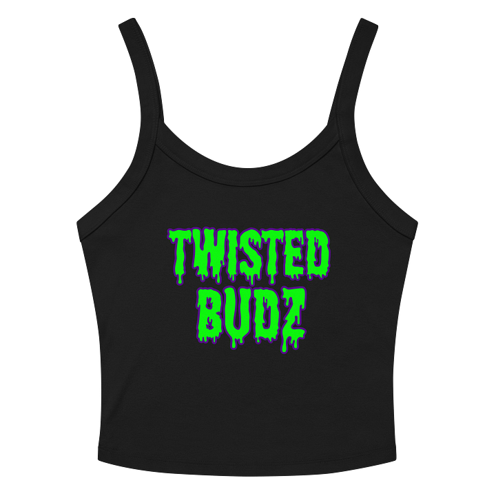 Twisted Budz Weird Weedy Women’s Black Tank Top, 420 Stoner Summertime Cannabis Shirt, Pothead Punk Rock Reefer Green Ganja Goth Beach Style product image (2)