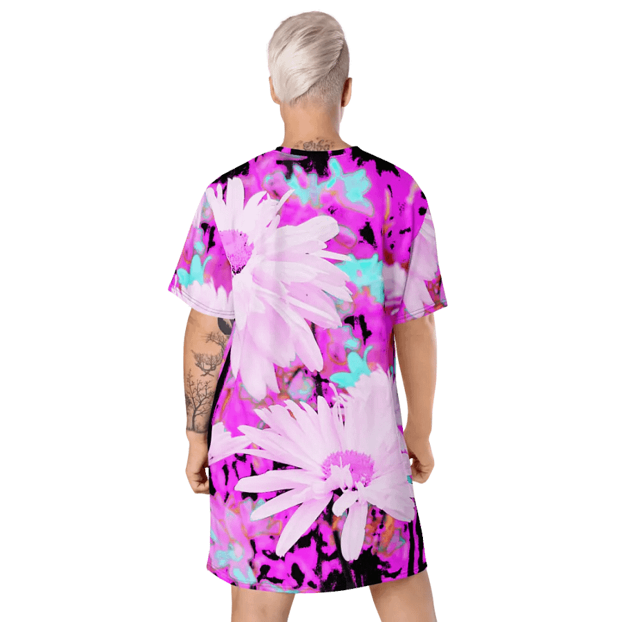 Abstract Cooler Daises Ladies T Shirt Dress product image (9)