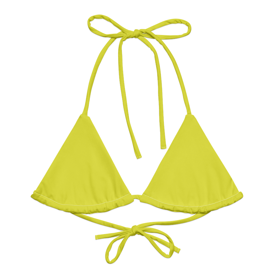 Lemon Lime Yellow Green Solid Color String Bikini Top product image (1)