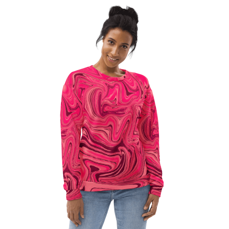 Sweatshirt - Shades of Magenta Pink Digital Fluid Art product image (1)