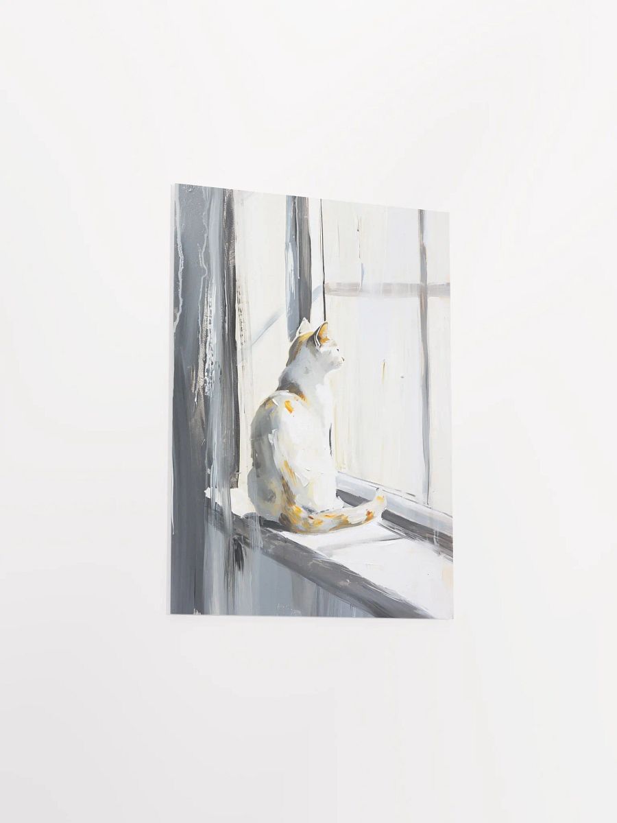 Contemplative Cat Window View Poster product image (6)