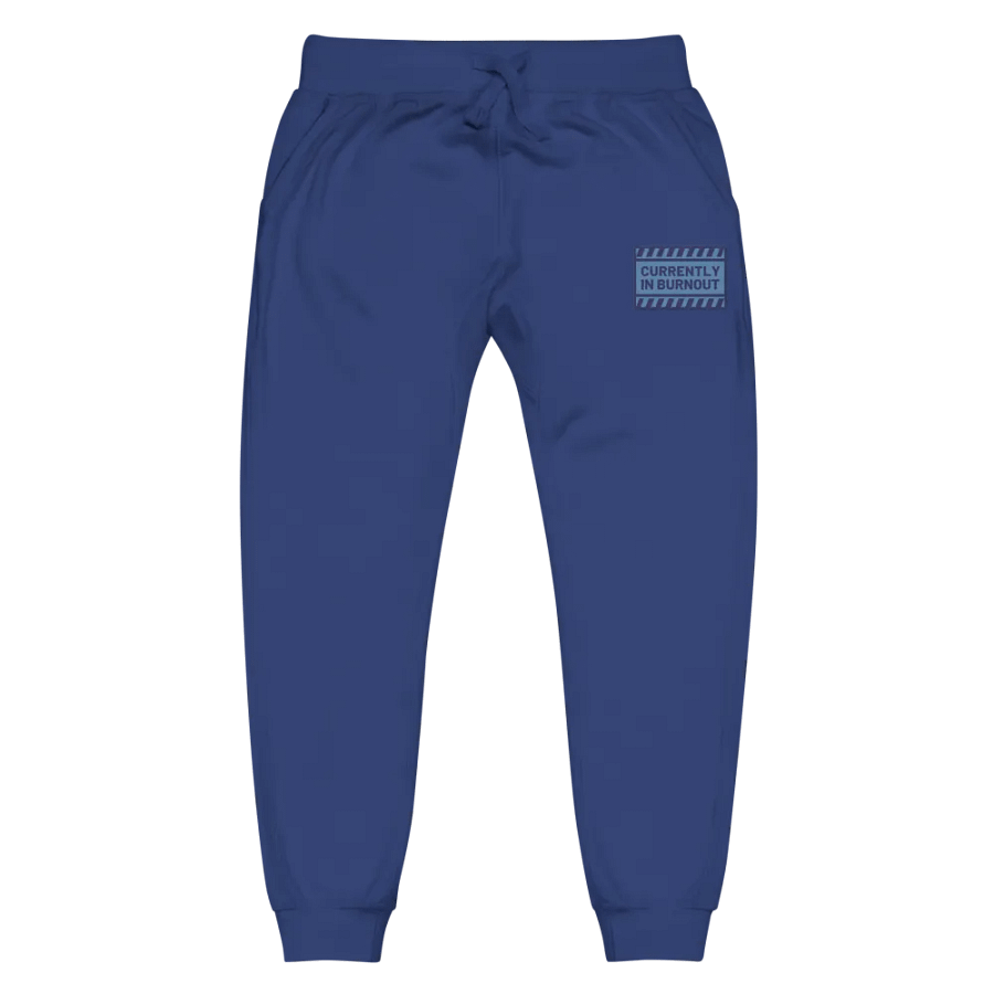 CURRENTLY IN BURNOUT (electric design) embroidered fleece joggers product image (2)