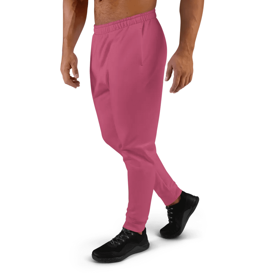 Plain Vibrant Red Soft Summer Recycled Polyester Premium Men's Joggers by Treasure Pie product image (2)