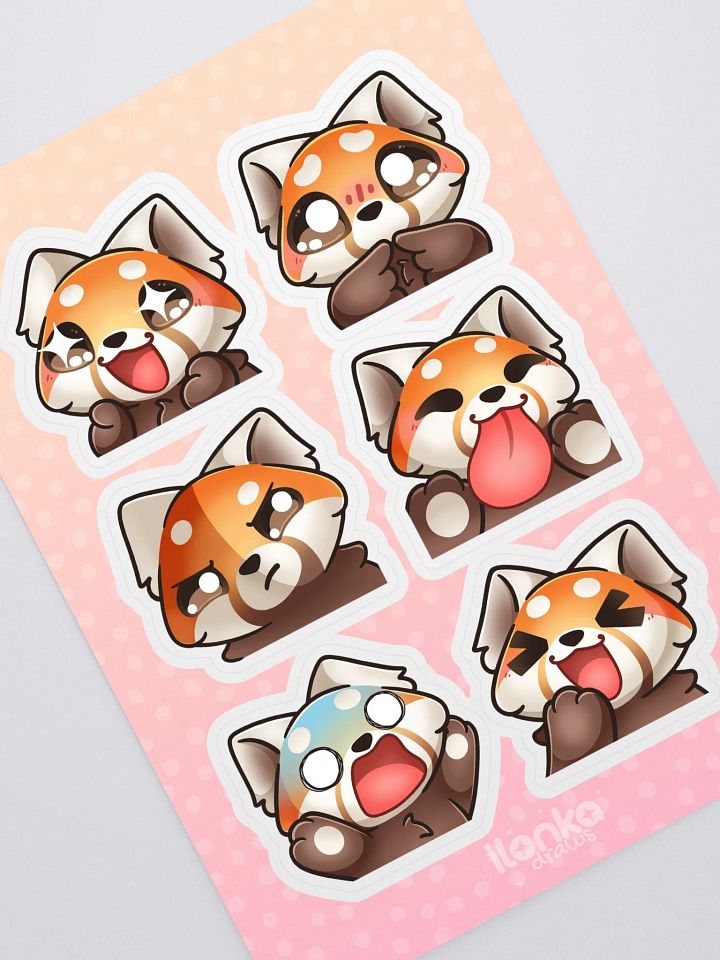 Red panda emote stickersheet product image (1)