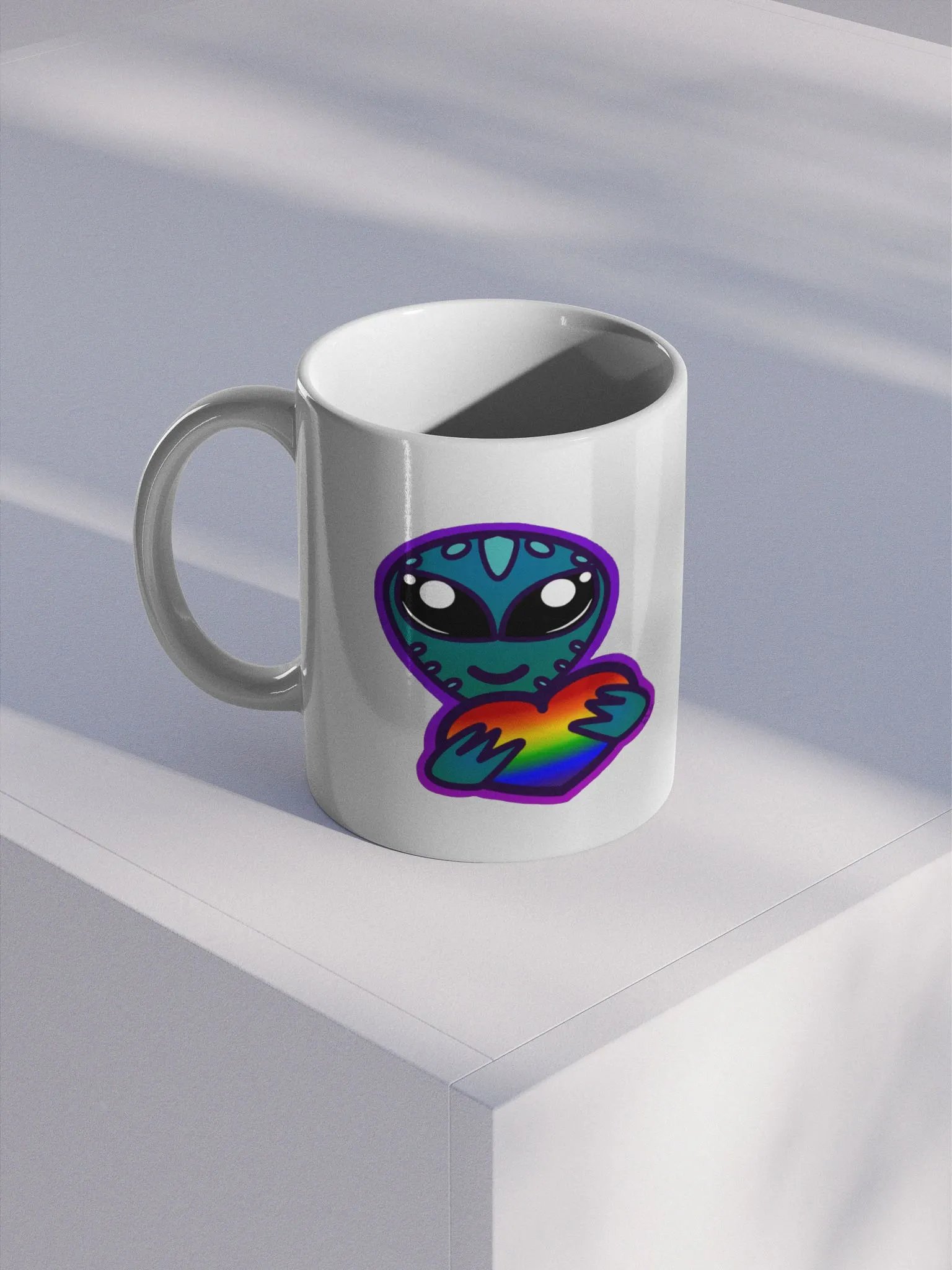 Rainbow Heart Alien Mug product image (1)