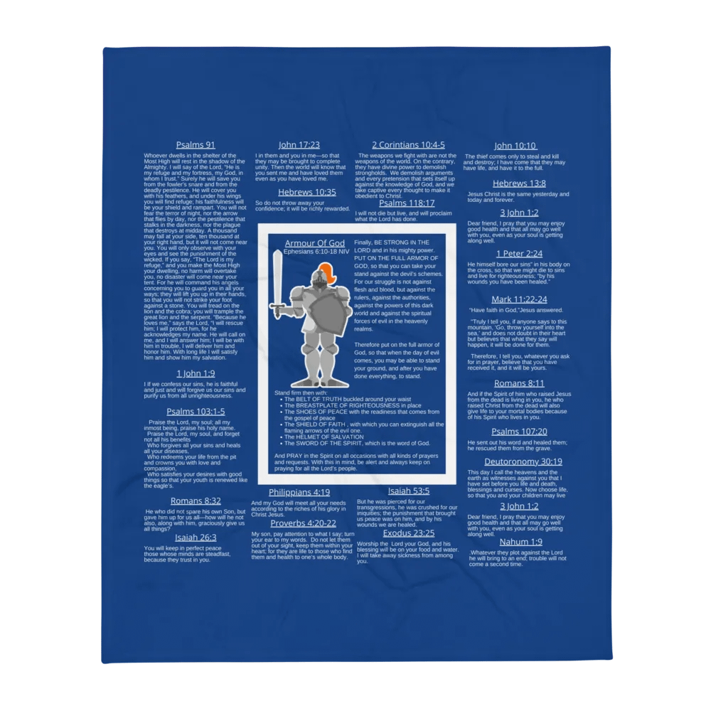 Armour Of God Royal Blue Prayer Blanket product image (3)
