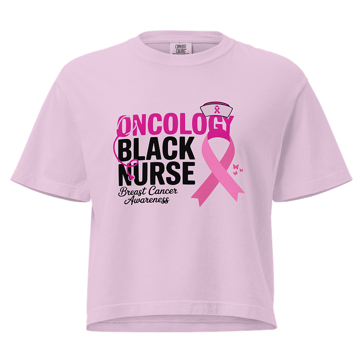 Oncology Black Nurse Breast Cancer Awareness Pink Ribbon Heavyweight Boxy T-Shirt + Free Ebook product image (2)