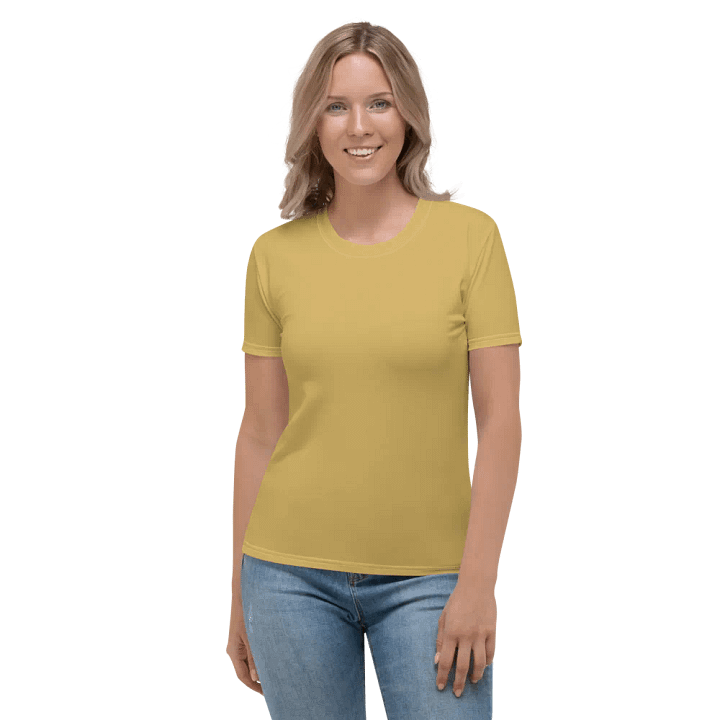 Plain Medium Dark Yellow Light Summer Women's Crewneck Polyester Heavyweight Premium T-Shirt by Treasure Pie product image (1)