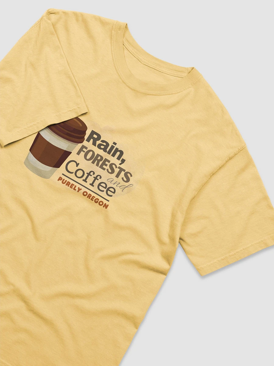 Rain, Forests and Oregon Coffee: Travel Coffee Cup Graphic Heavyweight garment dyed tee product image (3)