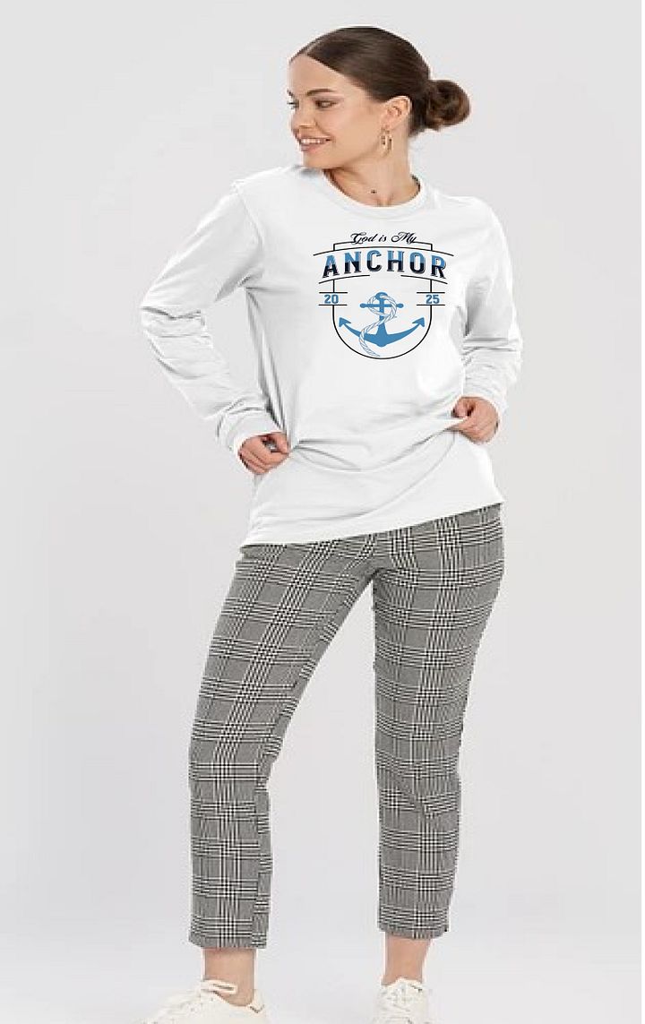 God is My Anchor 2025 Eco Long Sleeve T-Shirt - Christian Inspired product image (1)