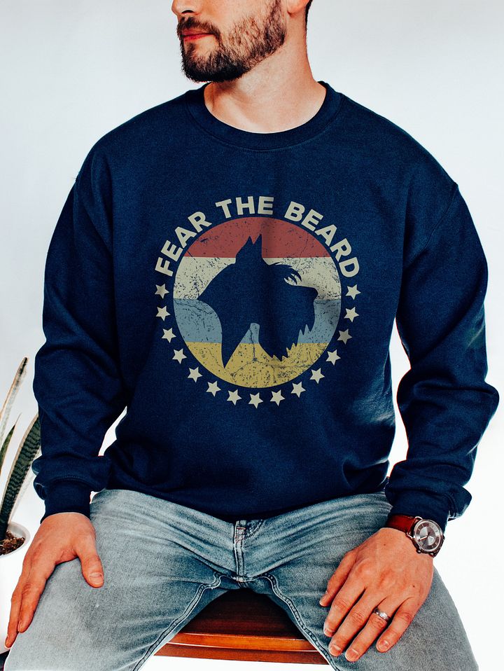 Fear the Beard Sweatshirt | Retro-Style Shirt for Schnauzer Dog Owners product image (11)