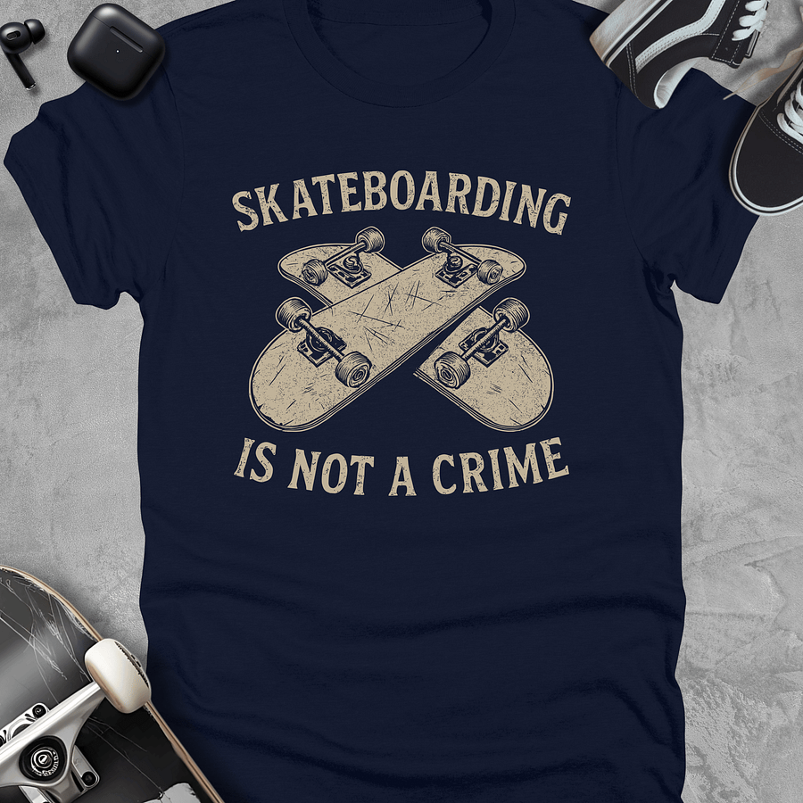 Skateboarding is not a crime, Skate t-shirt, Unisex product image (3)