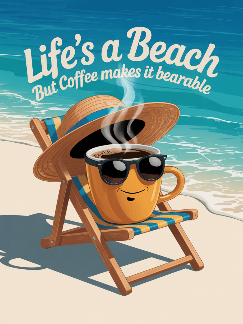 Sunny Sips Beach Poster product image (1)