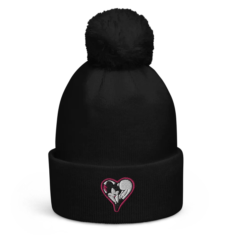 gupasmHeart Pom-Pom Beanie