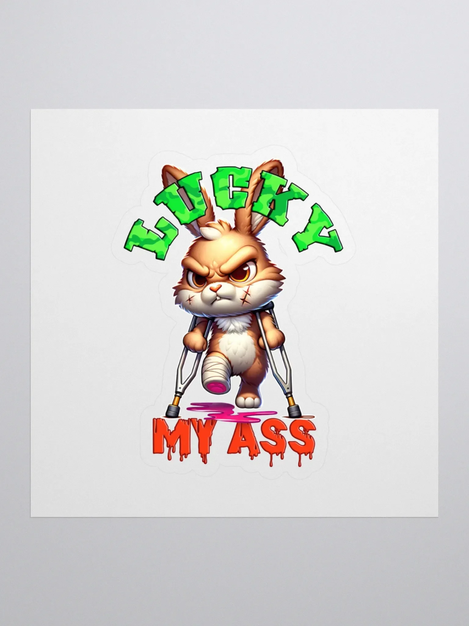 Lucky My Ass Kiss Cut Stickers product image (1)