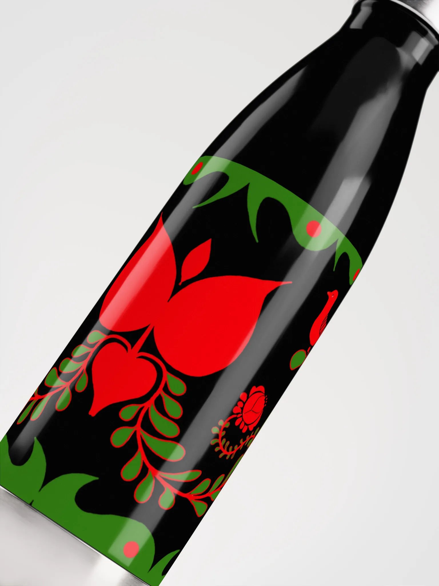 Hungarian Folk Art Birds Stainless Steel Water Bottle product image (5)