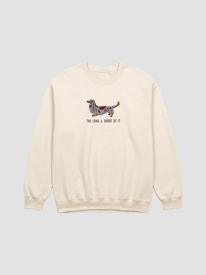 The Long & Short of It Sweatshirt (Embroidered) of a Longhaired Dachshund(Red Dapple) product image (13)