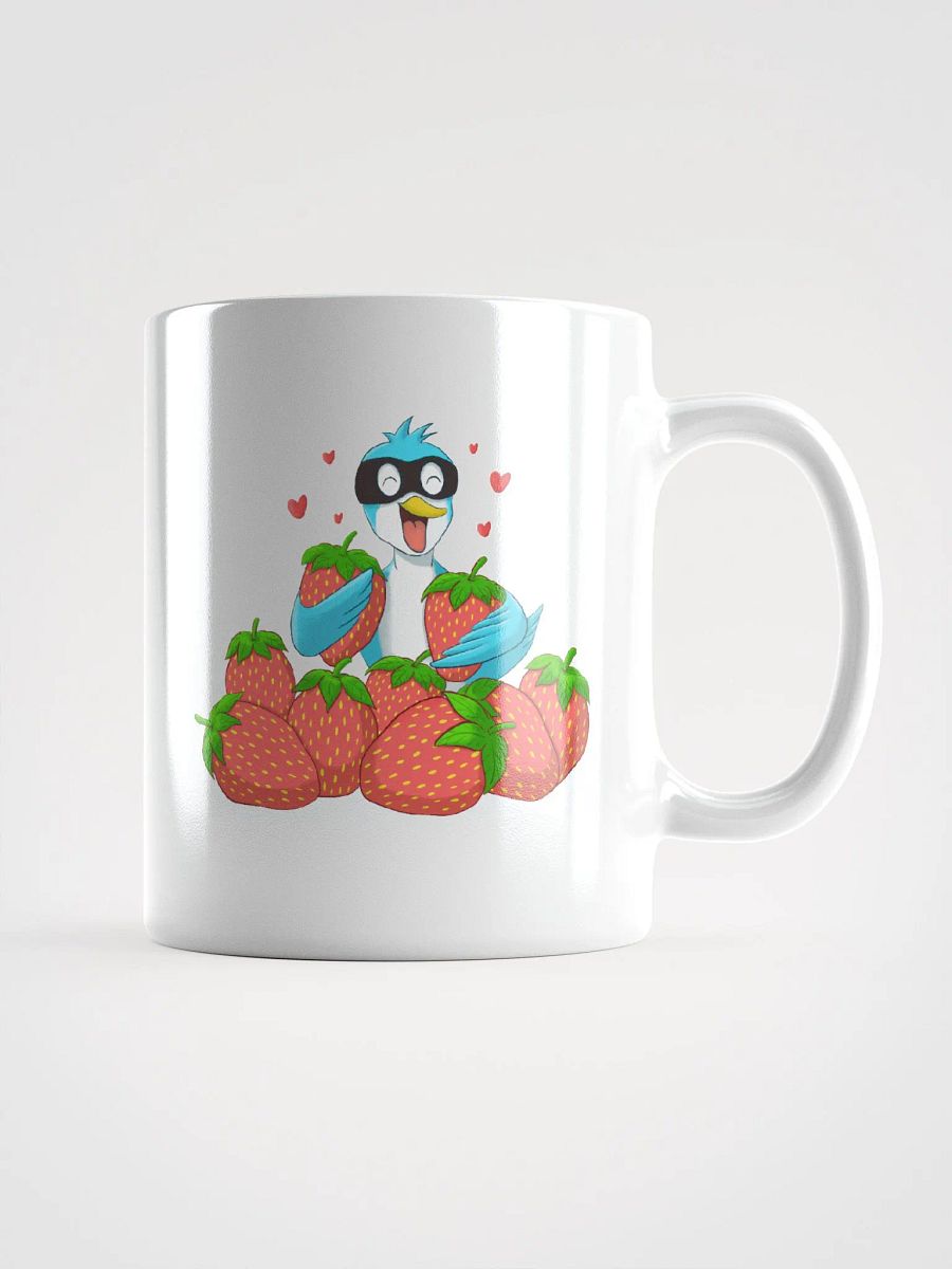 Happy Blue Bird Strawberry Thief white coffee mug product image (2)