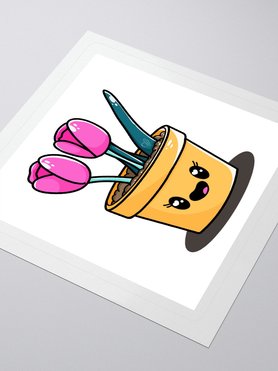 Cute Tulip Potted Plant Kiss Cut Sticker product image (3)