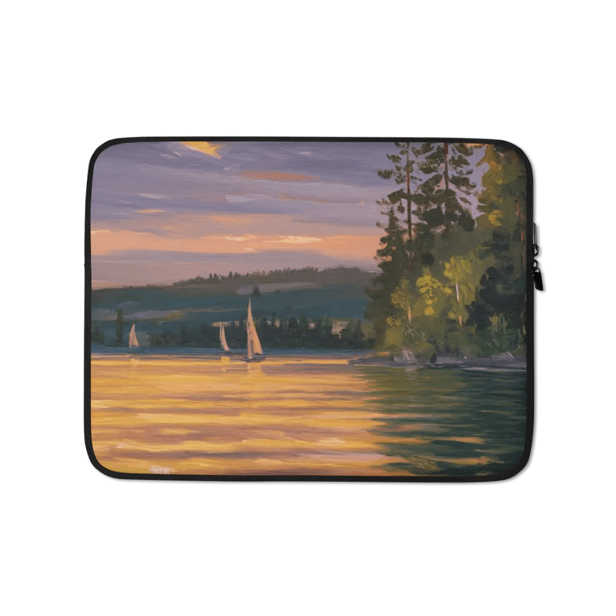 Sunset Lake Sailing, Laptop Sleeve product image (1)
