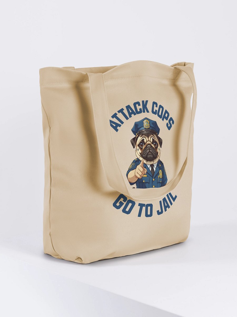 "Attack Cops Go to Jail" Tote bag - blue ink product image (4)